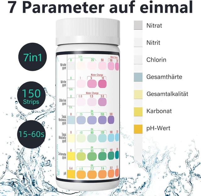 Thumbnail 1 de RUNBO 7 in 1 Aquarium-Teststreifen 150 Stück 🐠