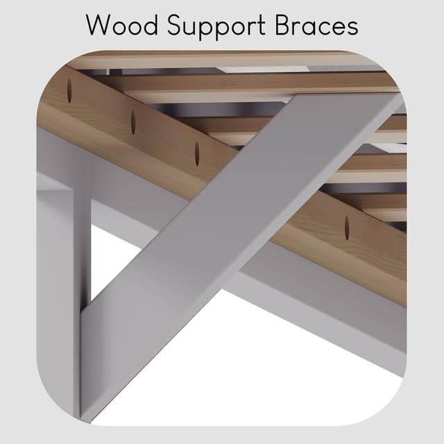 Detalle de Vida Designs Milan 4ft 6 Double Bed frame in white, solid pine with headboard