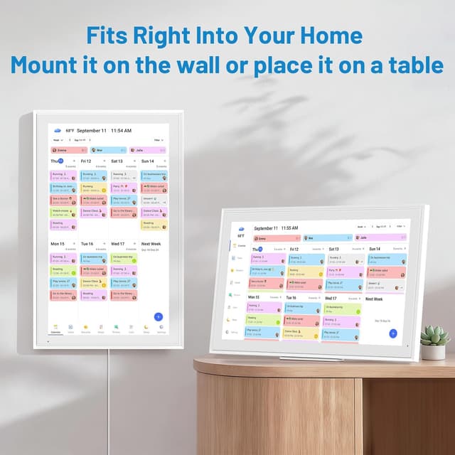 Detalle de Digital Calendar Smart Wall Display (21.5-Inch) for 2026 Planning, Chore Tasks, Weather & Photo Frame