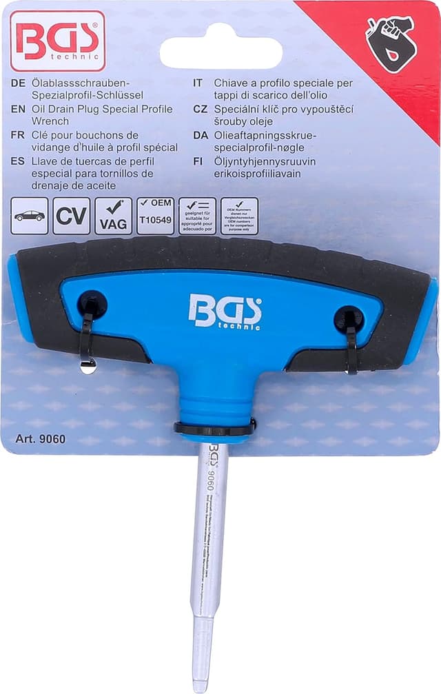 Detalle 2 de BGS 9060 clé pour bouchons de vidange d’huile à profil spécial (T10549) en acier chrome-vanadium
