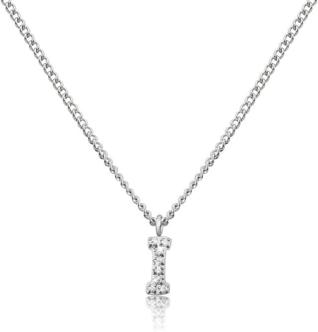 Detalle de Collier à pendentifs initiales argenté GD GOOD.designs EST. 2015 (chaîne en acier inoxydable)