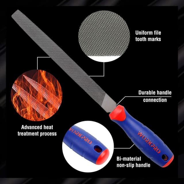 Detalle 2 de WORKPRO 200 mm Wood Rasp & Metal File Set (6-Piece) with Soft-Grip Handles