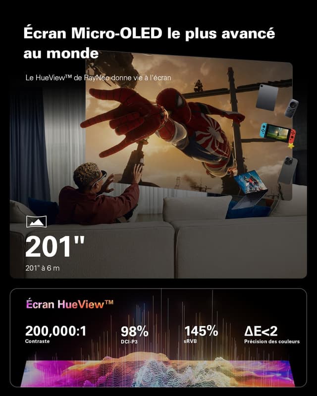 Thumbnail 1 de RayNeo Air 3s, lunettes AR/XR 201" 120 Hz