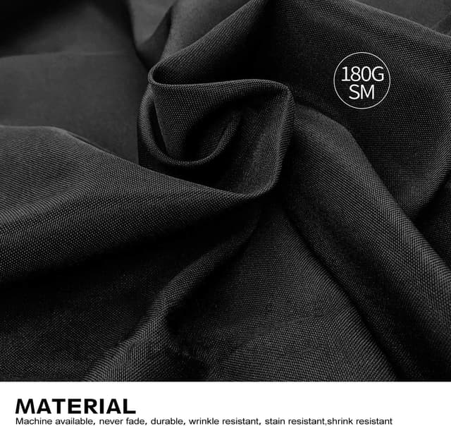 Detalle 2 de Surmente Black Tablecloth 90 x 132-inch Rectangle 🍽