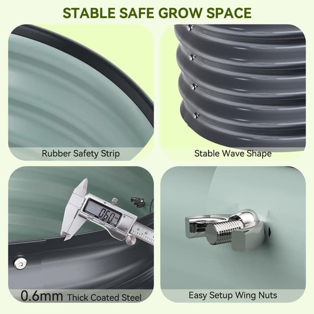 Detalle 2 de Ohuhu Hochbeet Metall 240x60x45 cm