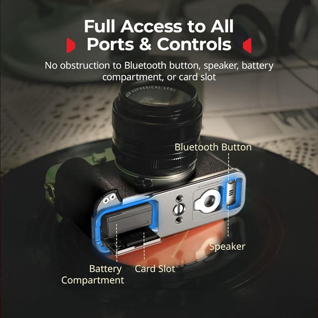 Detalle de SmallRig 5447 X-E5 L-Shape Grip with Arca Quick Release Plate (1/4"-20) & Silicone Handgrip