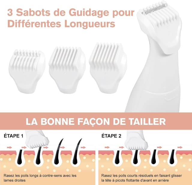 Detalle de Carehabi Tondeuse Bikini & Rasoir Électrique Femme 5 en 1 étanche IPX7