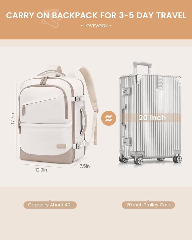 Thumbnail 6 de LOVEVOOK HandgepĂ€ck 40L Rucksack đ