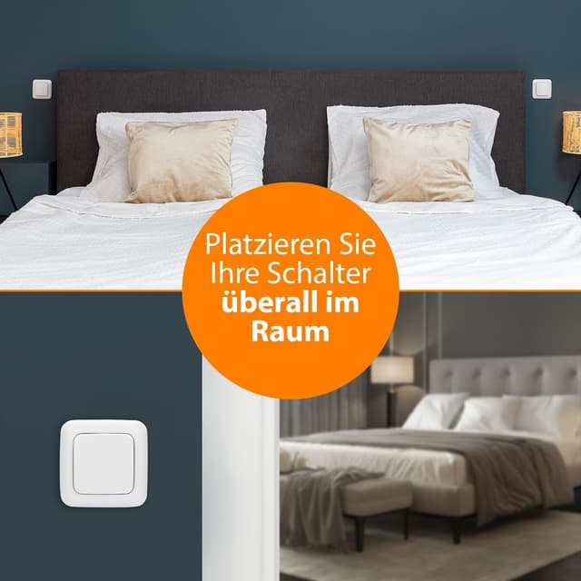 Detalle de Smartwares Home Automation Set Plug & Connect Funkstecker (SH4-99567) – 3 Einzelschalter & 1 Unterputzmodul fürs Schlafzimmer