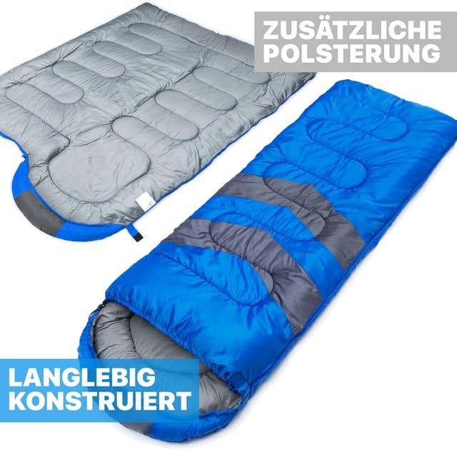 Detalle de MalloMe Outdoor Schlafsack für Erwachsene und Kinder – Winter-Camping-Deckenschlafsack mit Kompressionssack