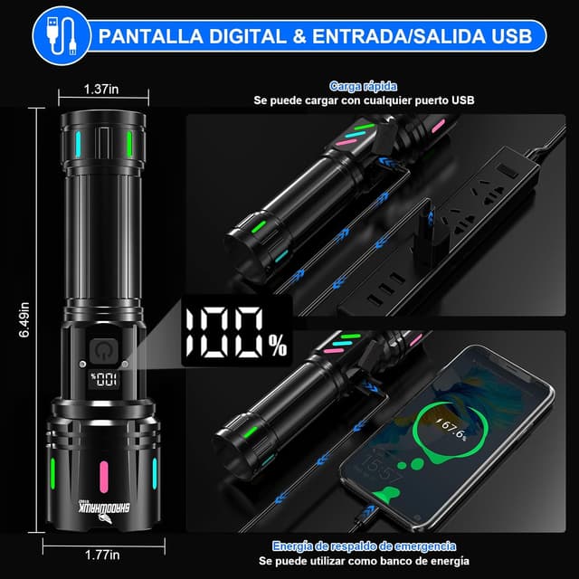 Detalle de Shadowhawk S1007 1 000 000 lúmenes