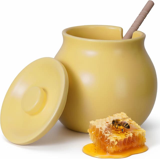 Detalle de NiHome Ceramic Honey Jar with Dipper