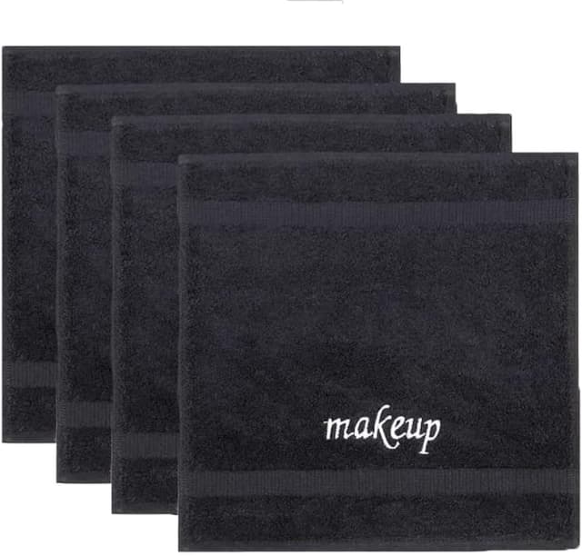 Detalle de Chakir Turkish Linens Hotel & Spa Quality 100% Cotton Turkish Towels (4-Pack Washcloths, Black)
