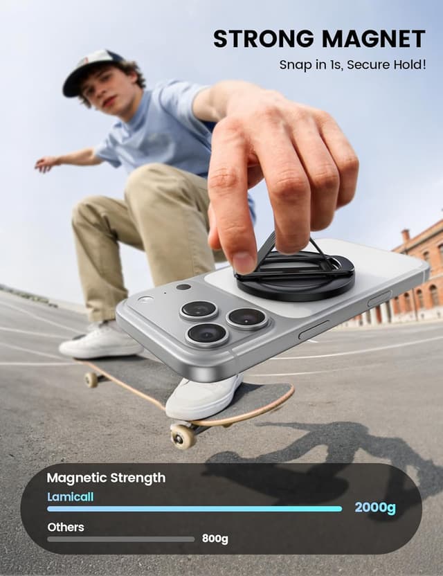 Detalle 1 de Lamicall Magnetic Finger Grip for MagSafe