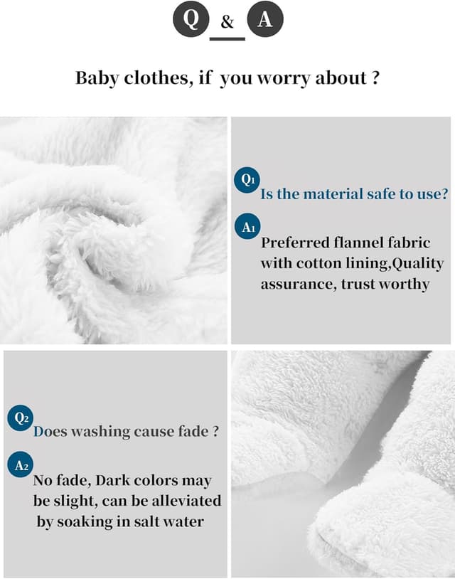 Detalle de Voopptaw Warm Baby Winter Jumpsuit Fleece Romper Suit (0–12 months) with Hood