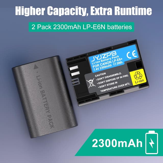 Detalle 2 de JYJZPB LP-E6N 2300mAh battery 2 pack