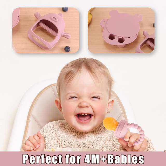 Detalle 2 de Gedebey 6-in-1 Baby Fruit Feeder Pacifier & Baby Food Feeder Set (Silicone, BPA-Free) – S/M/L