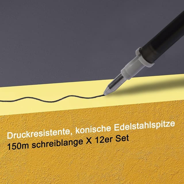 Detalle 2 de Radierbare Ersatzminen (12er-Set) kompatibel mit Legami, schwarz, Spitze 0,7 mm