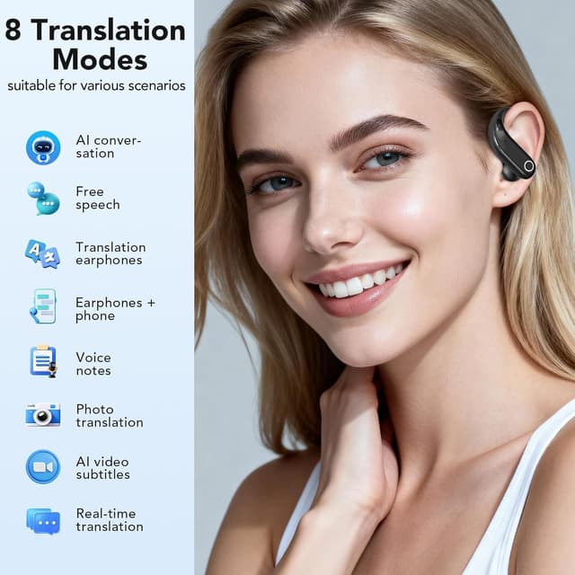 Detalle 2 de NE61 AI Translation Earbuds with LCD Touch Screen, Heart Rate & Blood Oxygen Monitoring