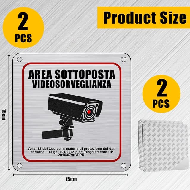 Detalle 2 de Flintronic GDPR videosorveglianza 15x15 cm