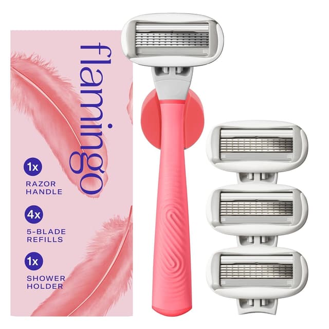Detalle de Flamingo Shaving Razor Set for Women Pink