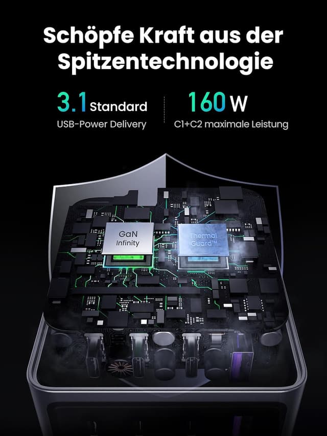 Thumbnail 5 de UGREEN Nexode Pro 160W Ladegerät – 4‑Port USB‑C