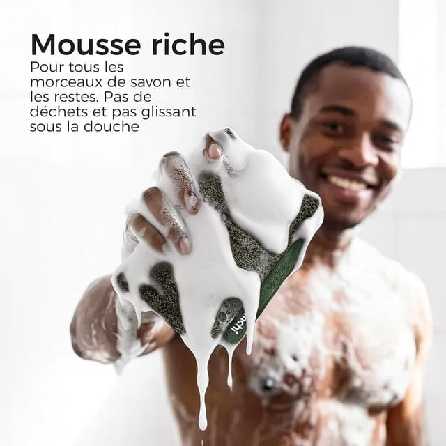 Detalle de ZOMCHI lot de 2 pochettes pour savon exfoliant (grain gros et grain fin) pour mousse riche sous la douche