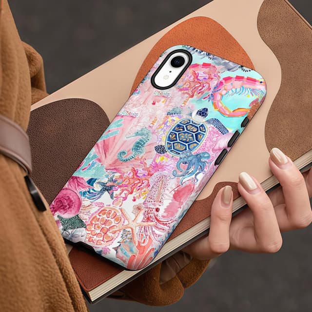 Thumbnail 6 de TUUTPU Hybrid-Hülle für iPhone XR mit 2-Lagen-Schutz und Schildkrötenmuster