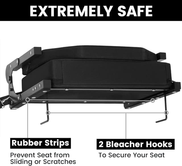 Detalle 1 de Jauntis Stadium Seats for Bleachers (2-Pack) with Ultra-Padded Foam Backs, Cushion, and Shoulder Strap