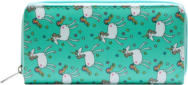 Detalle 2 de DonDon portafoglio borsellino da donna con cerniera e motivi unicorni