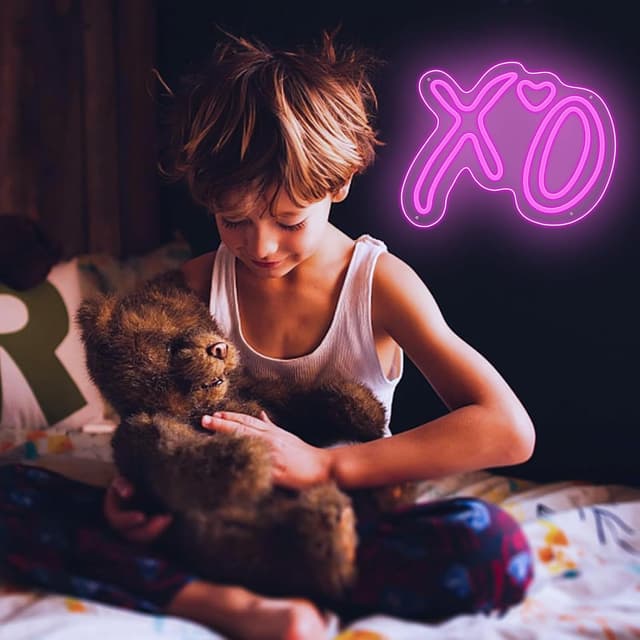 Thumbnail 6 de DWOOKE XO Herz-Neonschilder – rosa LED-Neonlicht für Wanddekoration, USB-dimmbar