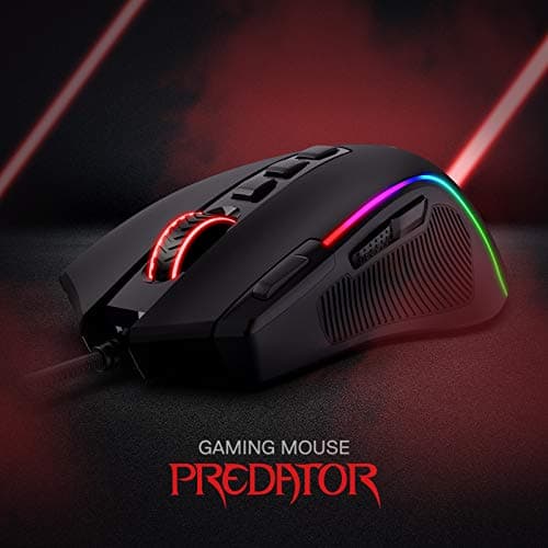 Detalle de Redragon M612 Predator RGB: ratón óptico con cable, 8000 dpi y 11 botones programables