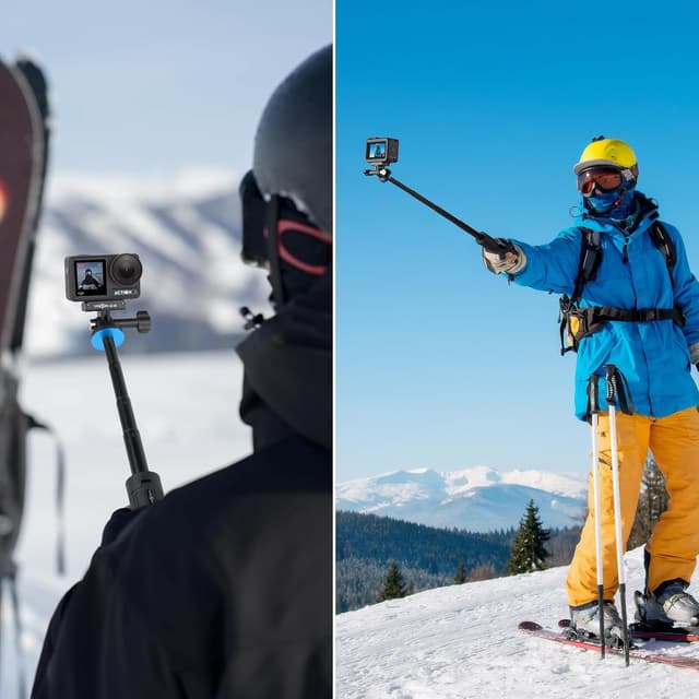 Detalle 2 de 51 cm Osmo Action Selfie Stick Stativ-Set für DJI Action 5 Pro/4/3, Osmo 360 – Mini-Stativ & erweiterbarer Griff