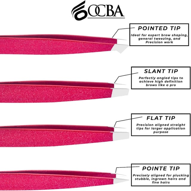 Detalle de OCBA set pinzette sopracciglia 4 pezzi