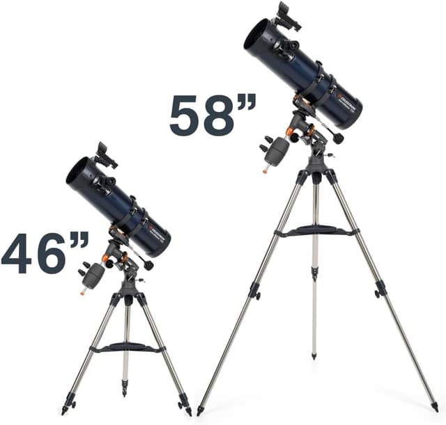 Detalle 2 de Celestron AstroMaster 130EQ Motor Drive Newtonian Reflector Telescope (Dark Blue) – 31051