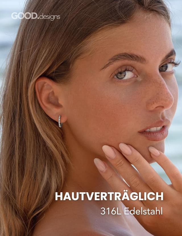 Detalle 2 de GD GOOD.designs Creolen aus Edelstahl für Damen mit Kugeln (15 mm) – wasserfest & hypoallergen