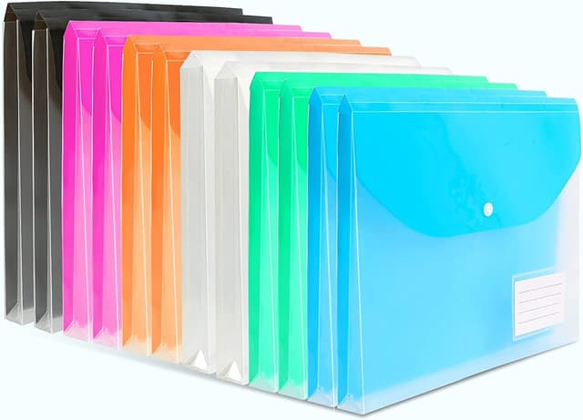 Detalle de TOOELMON A4 plastic wallets 12 pack