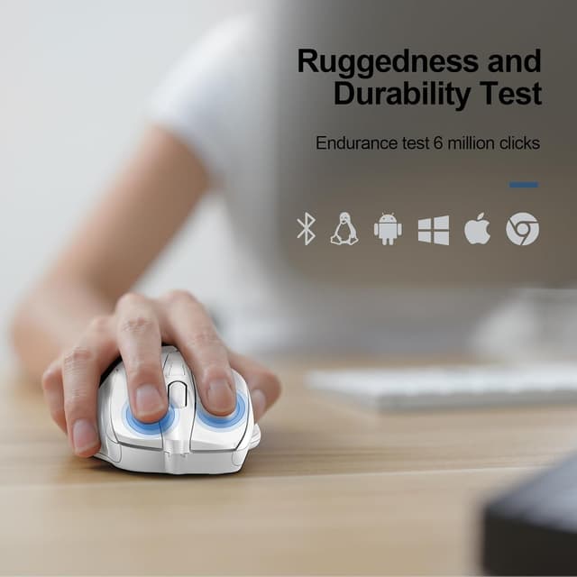 Detalle de TECKNET Bluetooth Mouse (4800DPI) with USB wireless and dual Bluetooth connectivity