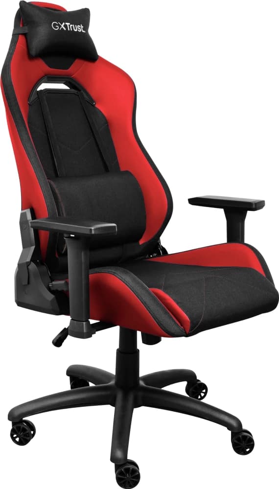 Detalle de Trust GXT 714R Ruya Gaming-Stuhl in Rot – höhenverstellbar mit neigbarer Rückenlehne bis 180°