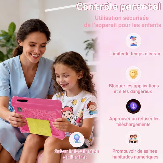 Thumbnail 2 de Vekoy Tablette Enfants 7 Pouces Android Rose