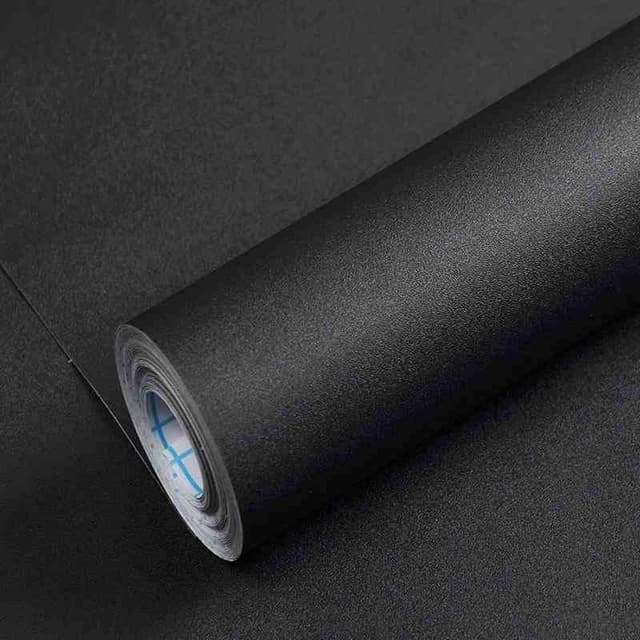 Detalle de Mercoy 40cm x 300cm peel and stick wallpaper (black self-adhesive) for walls, furniture & cabinets