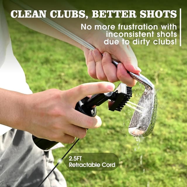 Detalle de Wynaura Pro Golf Club Cleaner Brush with Groove Sharpener Tool (8-inch water brush, 5oz bottle)