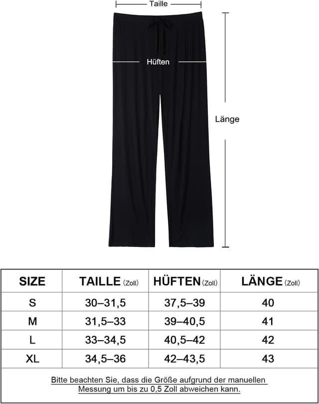 Detalle de Komfokore Freizeithose Damen Lounge-Hose aus Modal mit Kordelzug und Taschen (Schlafanzughose)