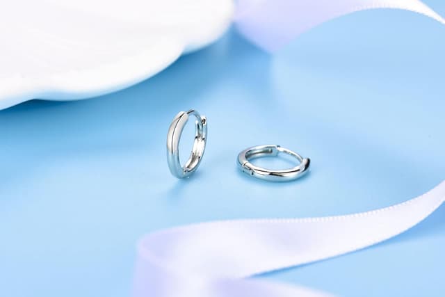 Detalle 2 de MASOP Creolen Silber 925 Stecker (8/10/12 mm) – kleine Ohringe für Damen, Frauen, Mädchen und Herren