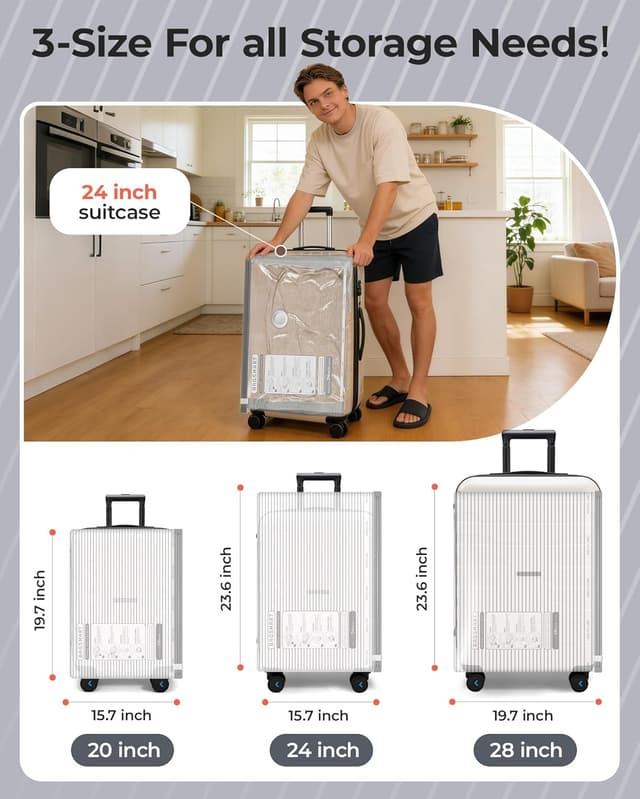 Detalle de BAGSMART 18-Piece Vacuum Bags for Travel with Rechargeable Air Pump (Gray)