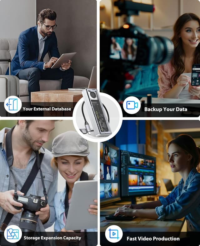 Detalle de ORICO boîtier externe SSD M.2 NVMe USB4 40 Gbps avec ventilateur intégré (M-Key) pour 2230/2242/2260/2280