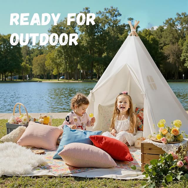 Detalle 2 de Kids Teepee Tent Indoor Cotton Play Tent