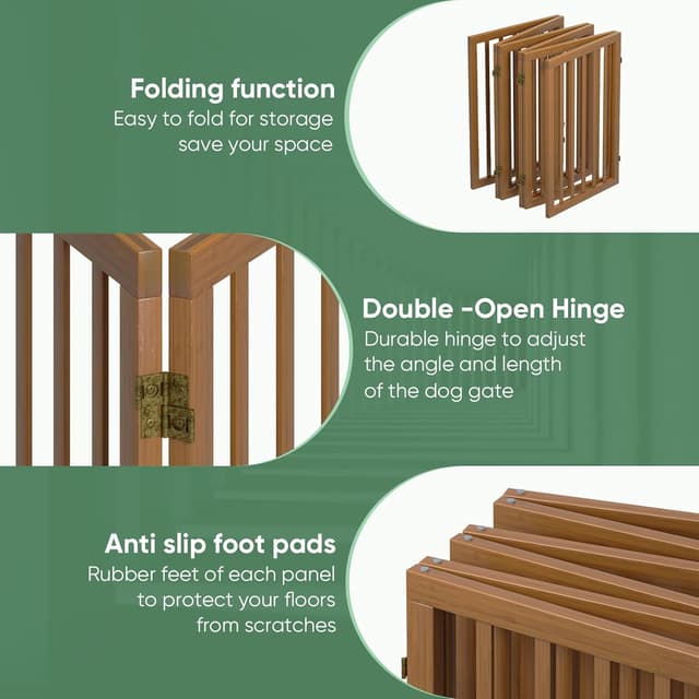 Thumbnail 2 de Tall Dog Gate Walnut 6 Panels