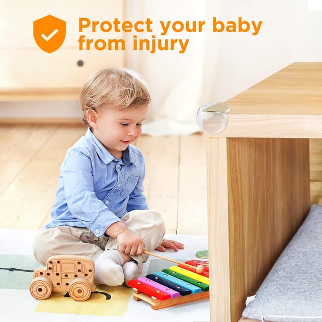 Detalle de Romon lot de 20 protections d’angle et coins de table transparentes pour bébé (2 formes)