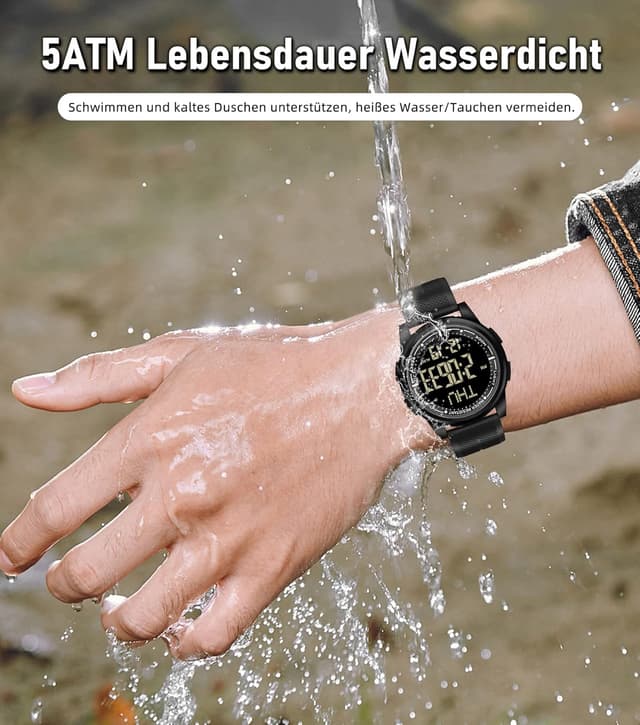Detalle 2 de WIFORT Digitaluhr 5 ATM mit Wecker